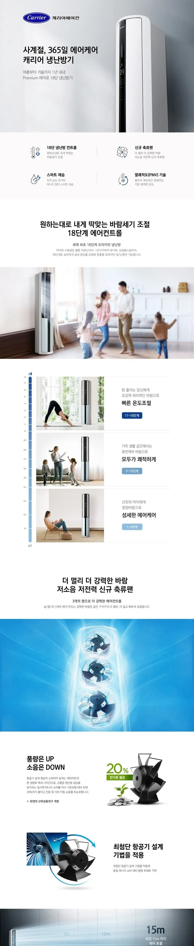 캐리어 더뉴 에어로 AI 스탠드 냉난방기 23평형 상세정보 1