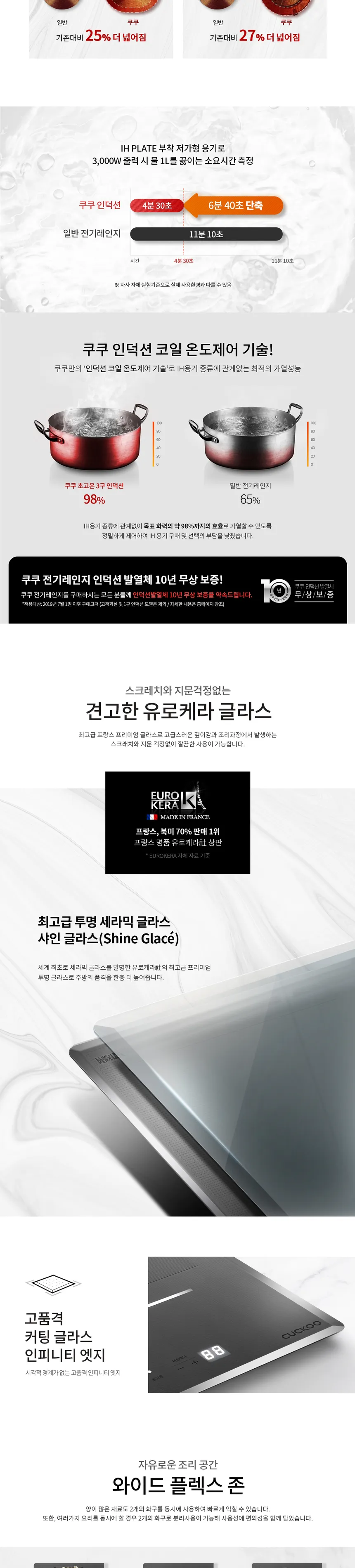 쿠쿠 3구 인덕션 레인지 (실버) 상세정보 2