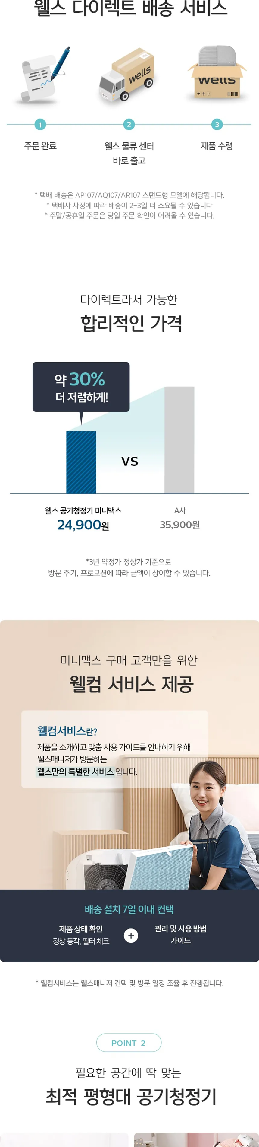 웰스 공기청정기 미니맥스 7평형 상세정보 2