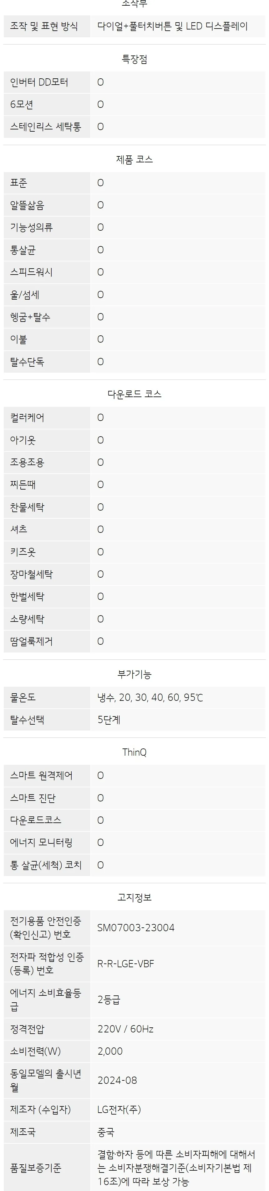 LG 트롬 세탁기 9kg (상판X / 화이트)  상세정보 5