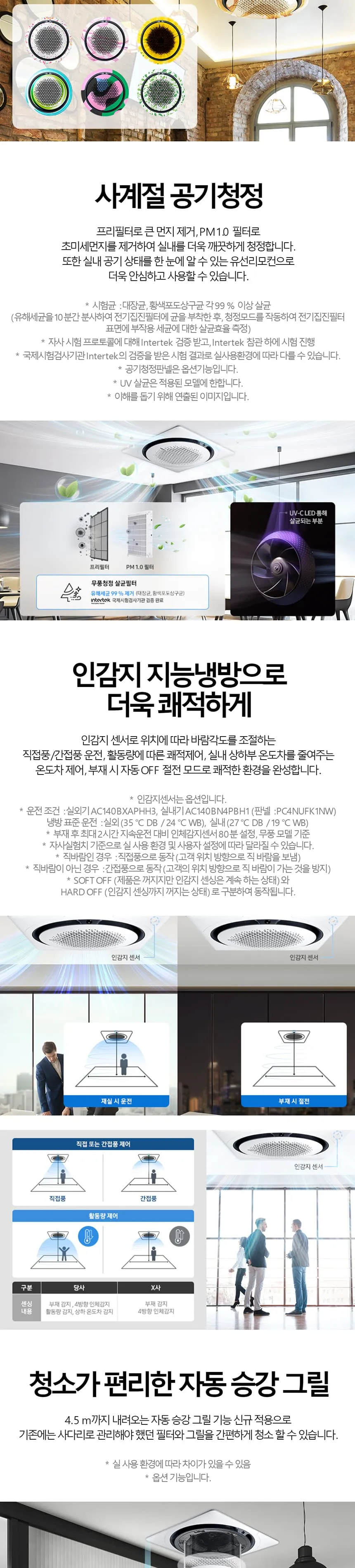 삼성 천장형 원형 360 냉난방기 28평형 (단상) 상세정보 2