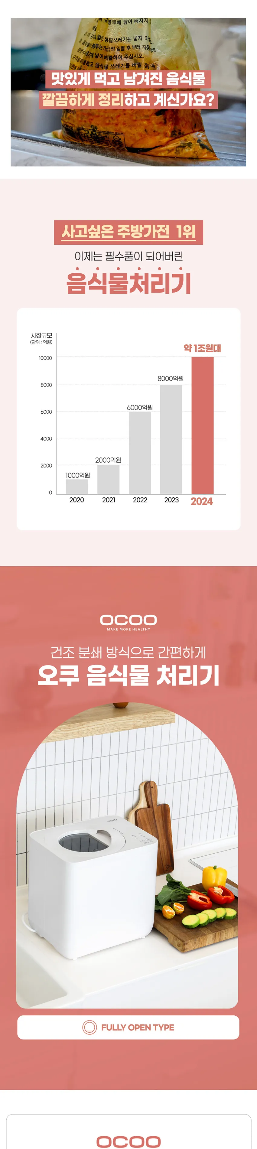 오쿠 3세대 뚜껑분리 건조분쇄형 음식물처리기 4L 상세정보 1