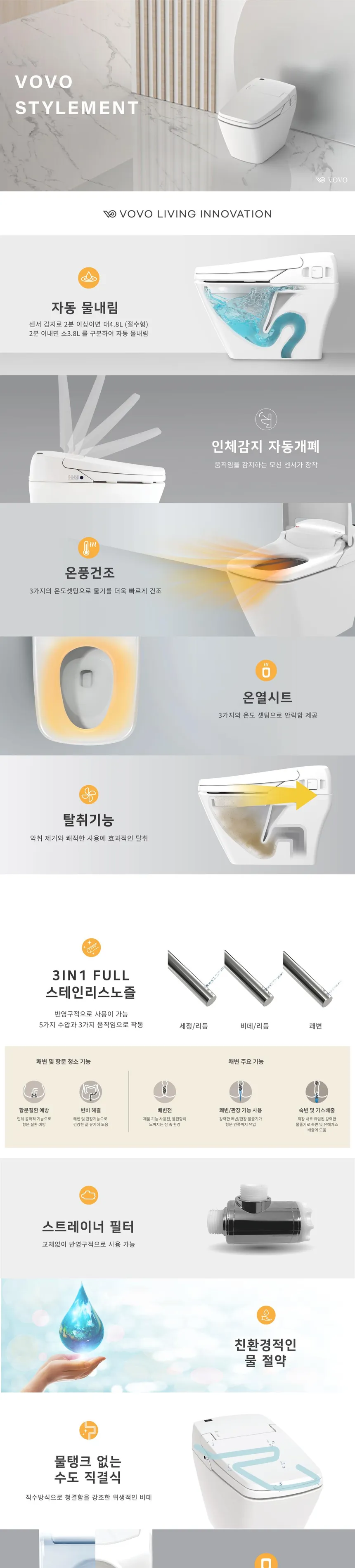 VOVO 토일러 프리미엄 자동개폐형 상세정보 1