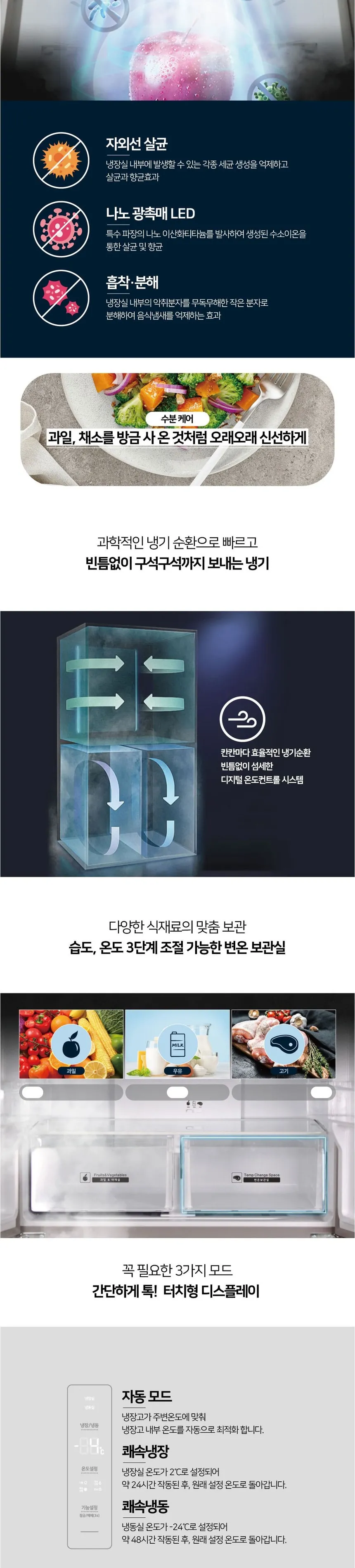 하이얼 4도어 냉장고 433L 글램글라스 (글램화이트&피치핑크) 상세정보 2